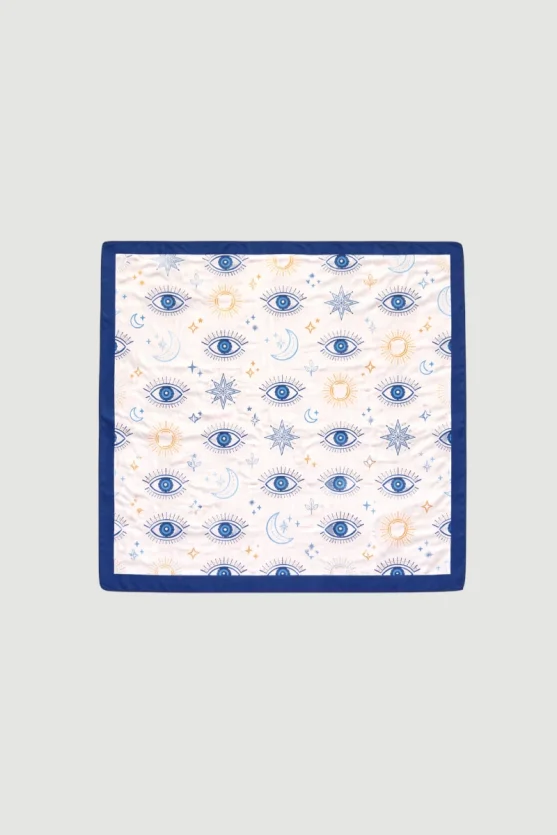 Ring Patterned Scarf - Blue - 2