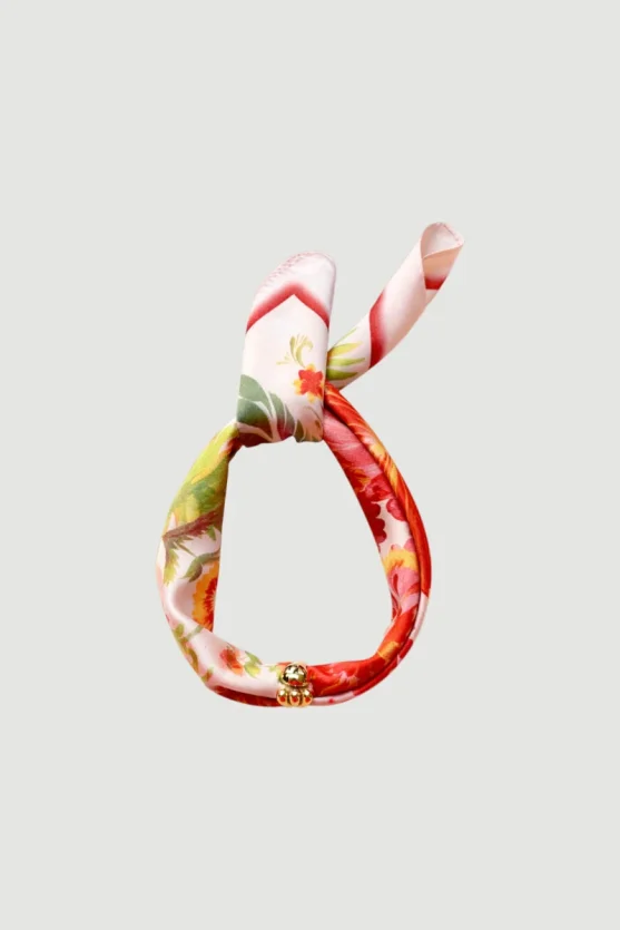 Ringed Floral Print Scarf - Powder Pink - 4