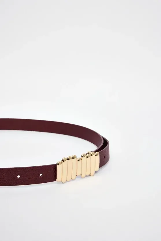 Rod Design Belt - Burgundy - 2