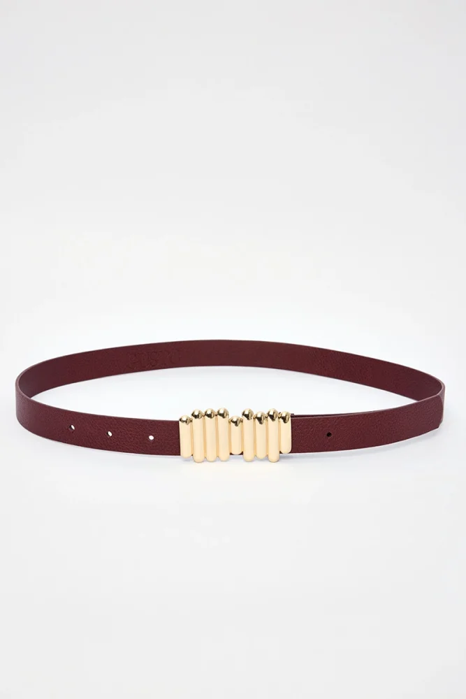 Rod Design Belt - Burgundy