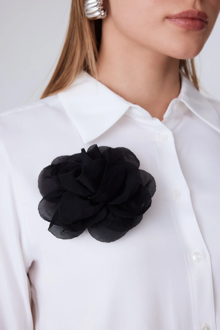 Rose Brooch - Black Black