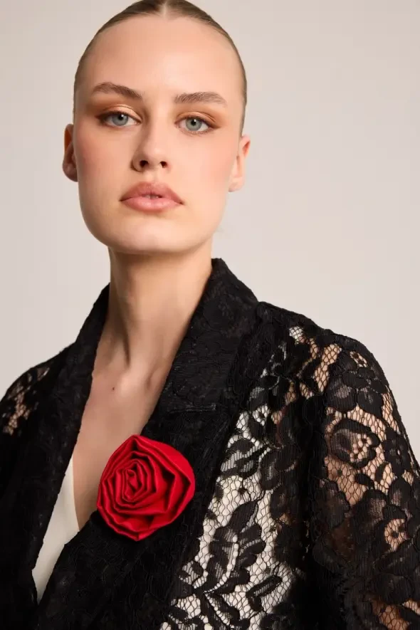 Rose Brooch - Red - 1