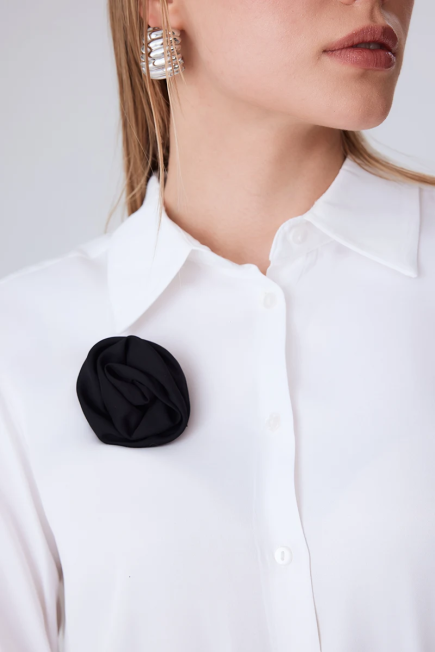 Rosebud Brooch - Black Black