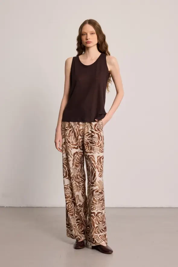 トップス LINEN SLUB TANK TOP teak brown LINEN SLUB TANK TOP in teak brown Tank