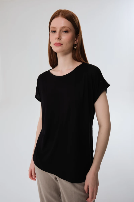 Round Neck T-shirt - Black Black