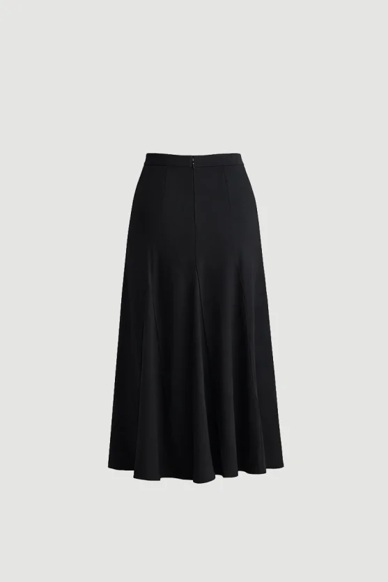Ruffled Midi Skirt Black - 7