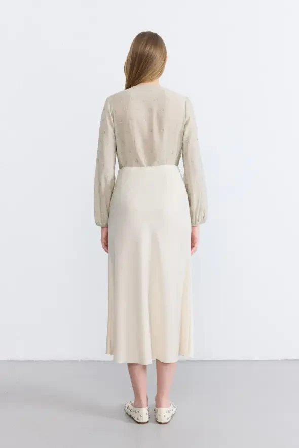 Satin Bias Skirt - Ecru - 4