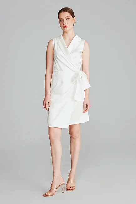 Satin Blazer Dress - Ecru - Gusto