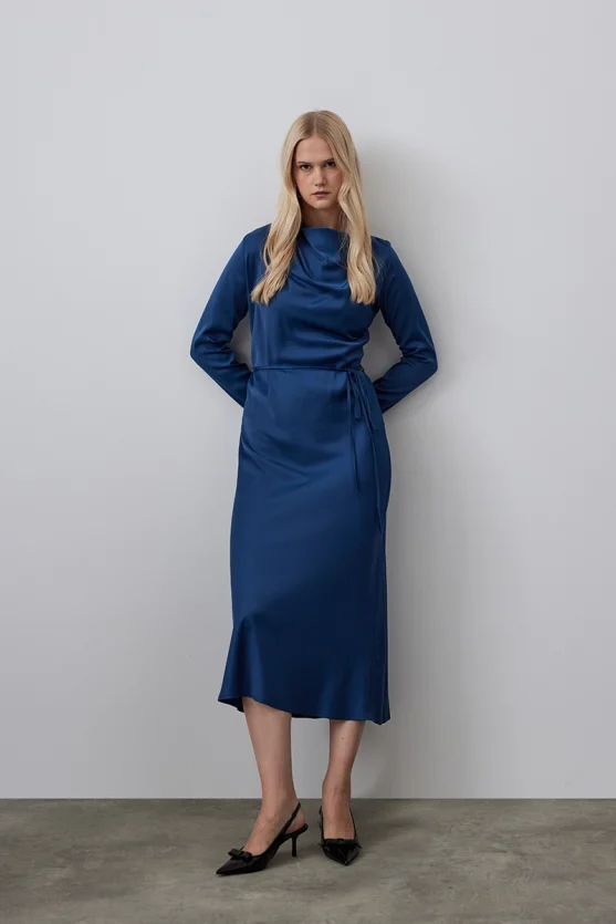 Scoop Neck Long Dress - Teal - Gusto