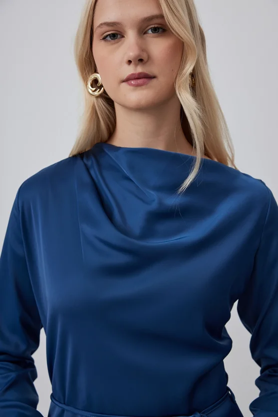 Scoop Neck Long Dress - Teal - 6