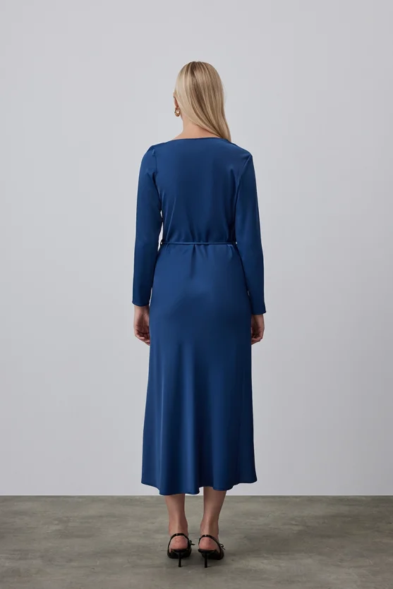 Scoop Neck Long Dress - Teal - 8