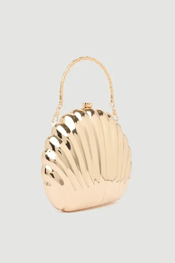Sea Shell Clutch Bag - Gold - 2