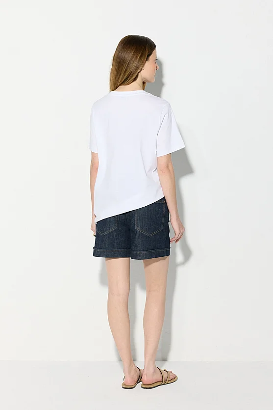 Sea-Themed Beaded Cotton T-Shirt - White - Gusto