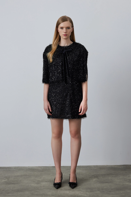 Sequin Bolero - Black - Gusto