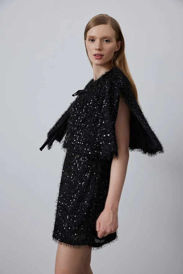 Sequin Bolero - Black - 3