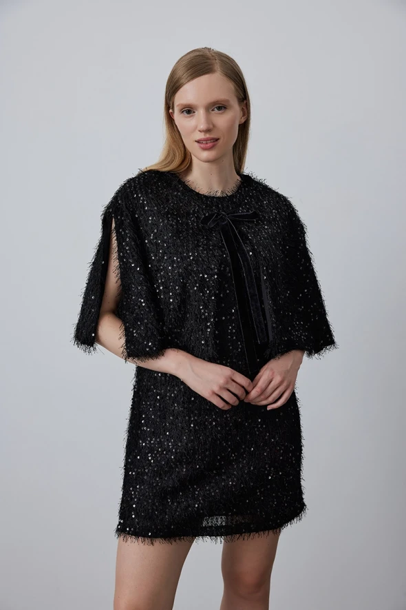 Sequin Bolero - Black - 4