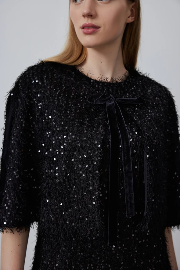 Sequin Bolero - Black - 6