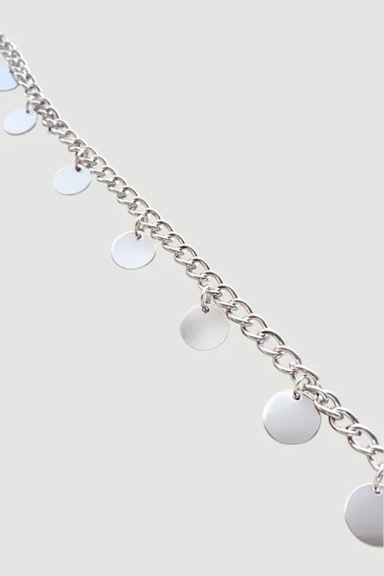 Sequin Chain Belt - Silver - 2