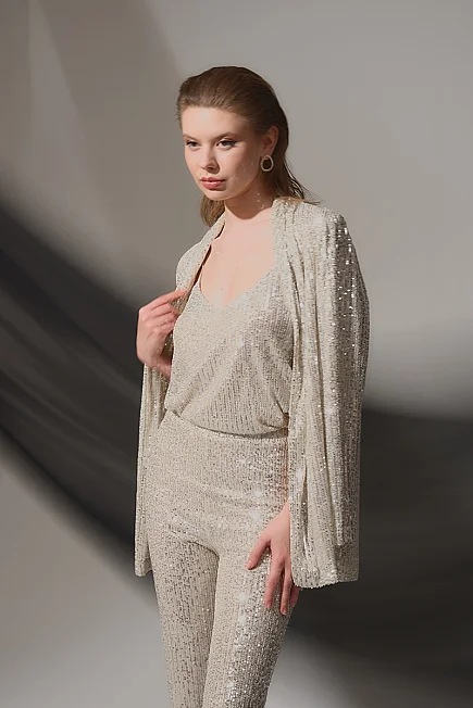 Sequin Jacket - Platinum - Gusto