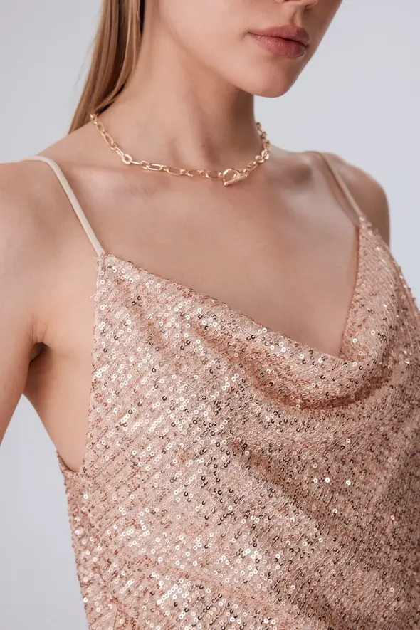 Sequin Tank Top - Powder - 4