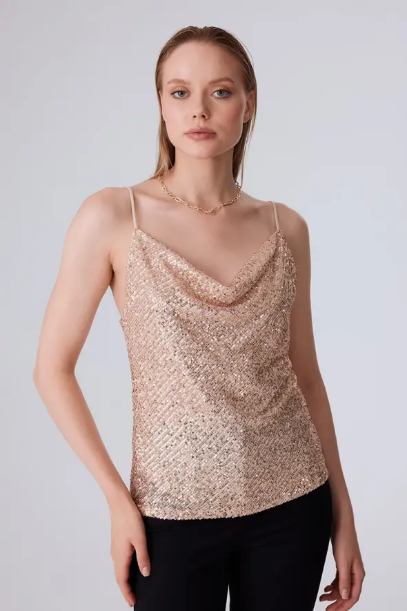 Sequin Tank Top - Powder - 1