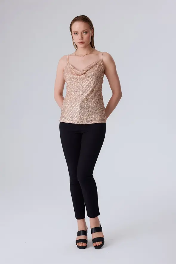 Sequin Tank Top - Powder - 2