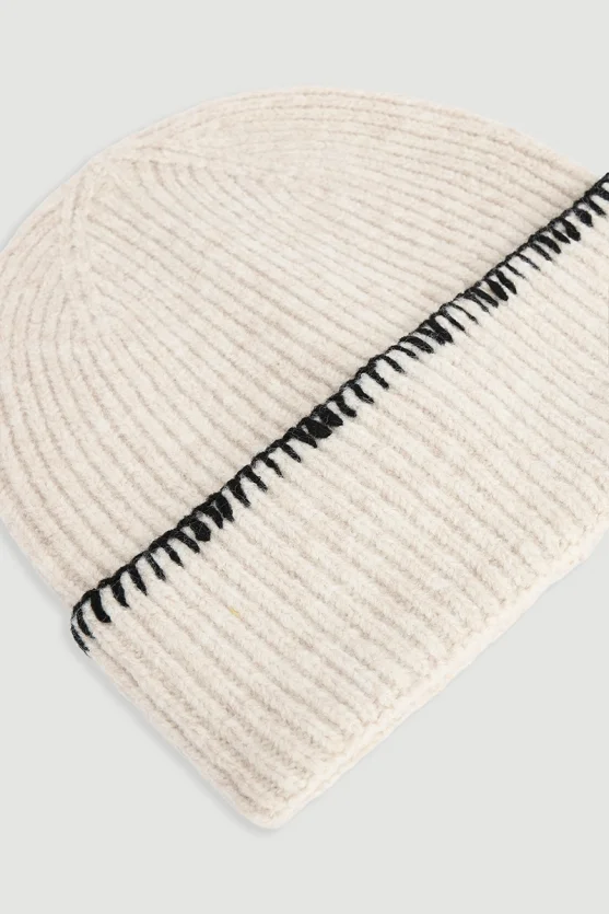 Shearling Stitch Beanie Beige - Gusto