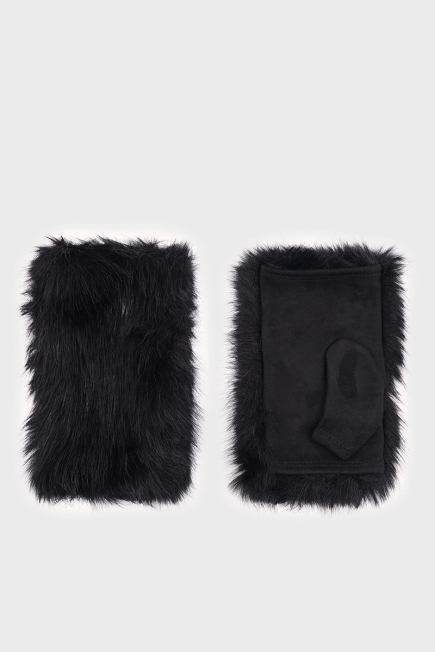 Sheepskin Gloves with Thumb Loop - Black Black