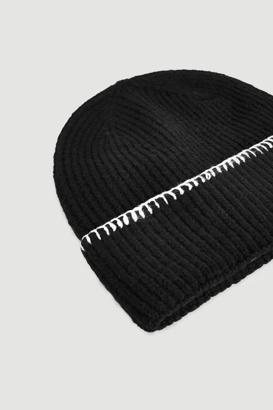 Shepherd Stitch Beanie Black - Gusto