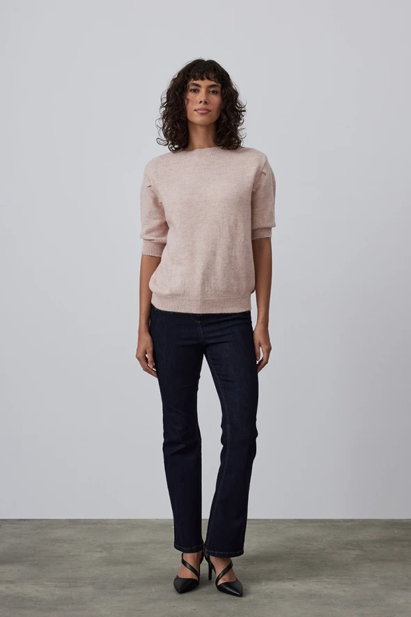 Shirred Sweater - Powder - 2