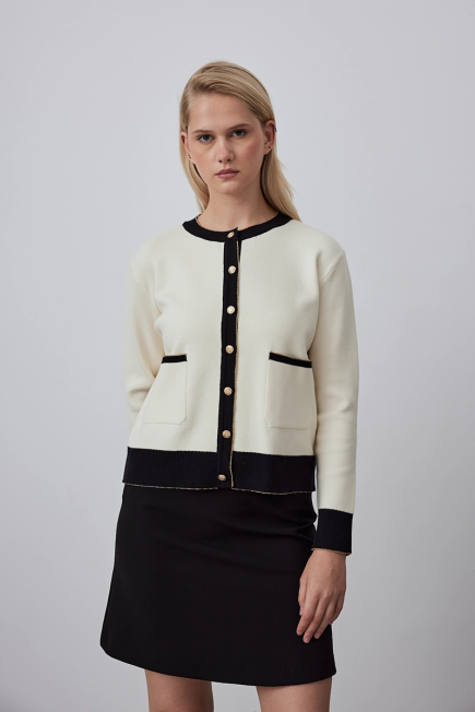 Short Knitwear Jacket - Ecru Ecru