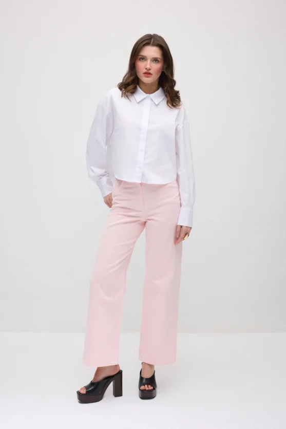 Short Poplin Shirt - White - 2