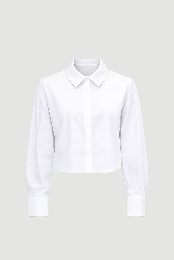 Short Poplin Shirt - White - 7