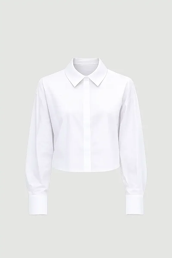 Short Poplin Shirt - White - Gusto