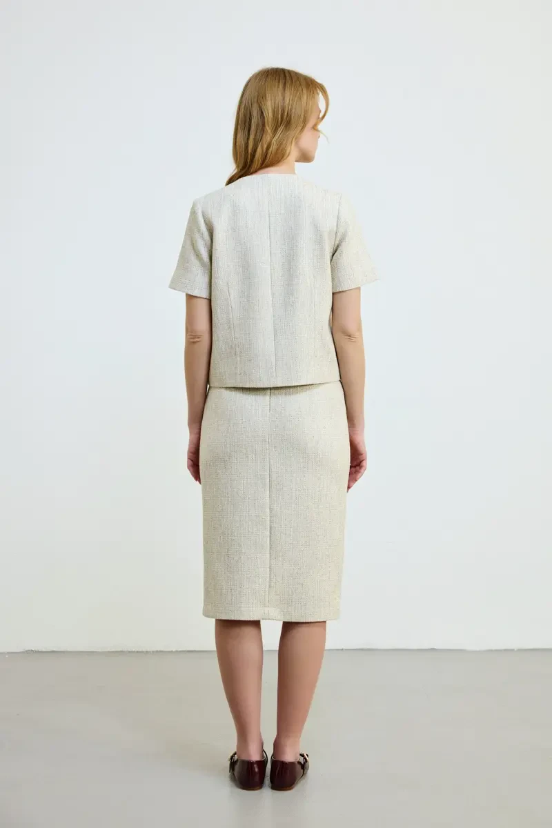 Her lip to Grace Tweed Jacket white Mサイズ Grace Tweed Jacket