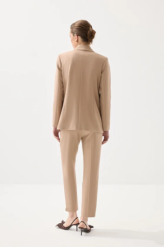 Single Button Classic Blazer - Beige - 6