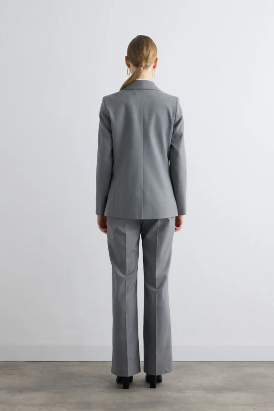 Single Button Classic Blazer Gray - Gusto