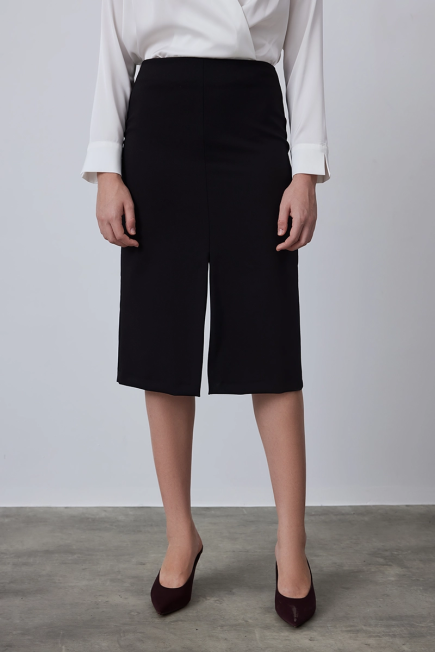 Skirt with Front Slit - Black Black