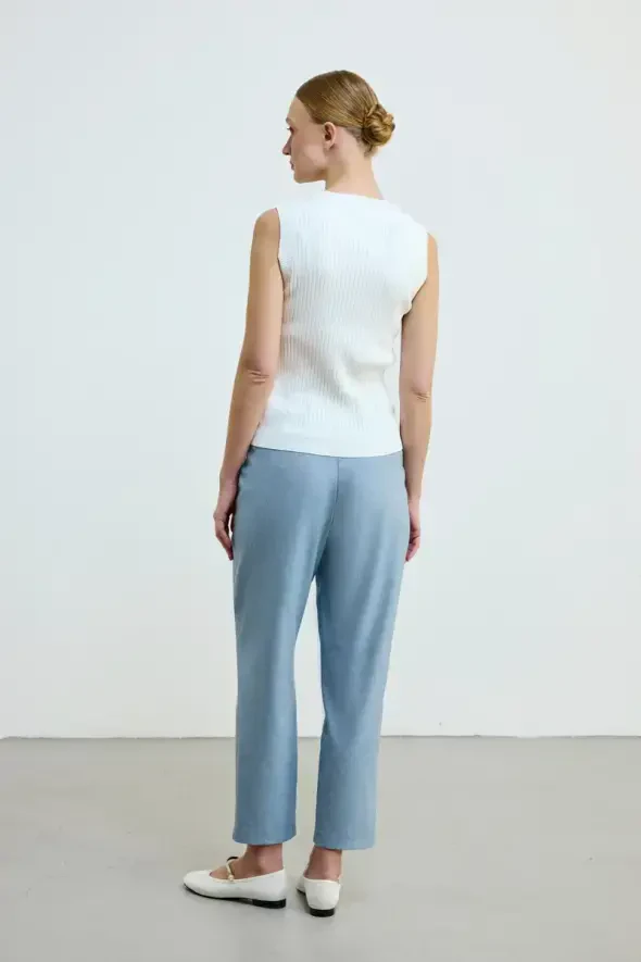 Sleeveless Knit Blouse - Ecru - 4