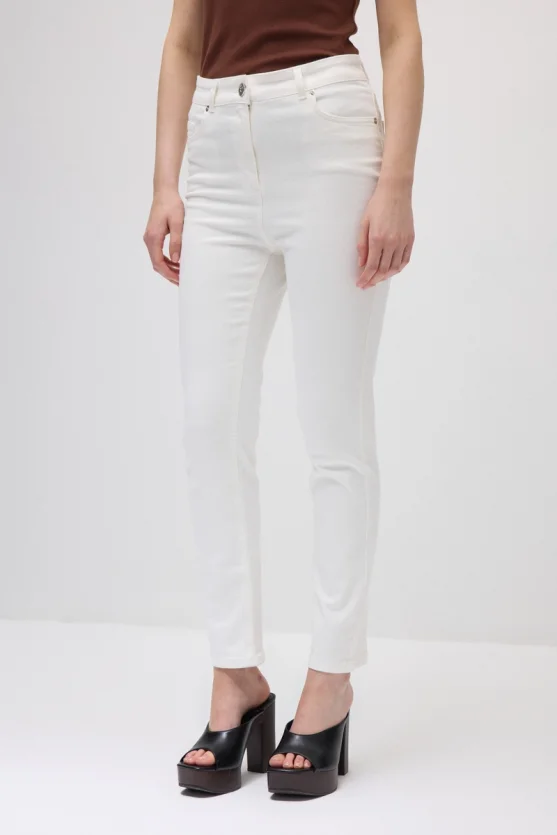 Slim Denim Pants - White - 5