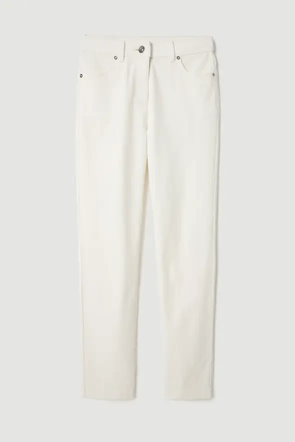 Slim Fit Denim Pants - Ecru - 5