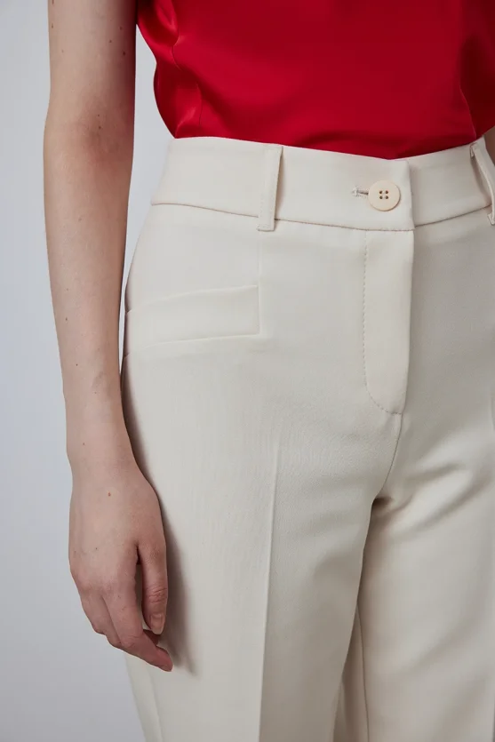 Slim Leg Pants - Ecru - 3
