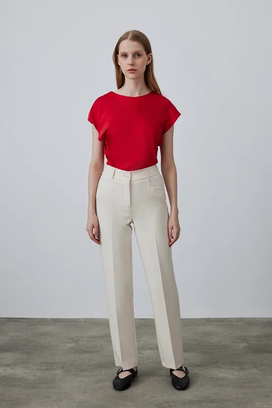 Slim Leg Pants - Ecru - 1