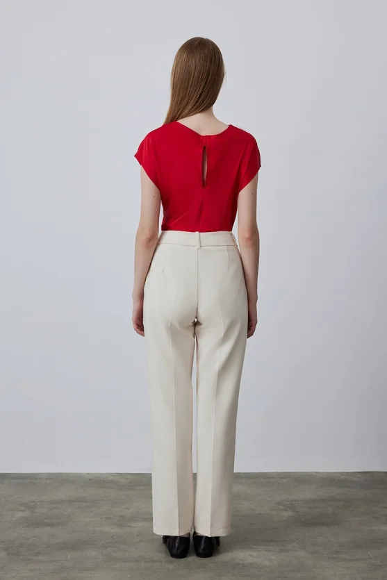 Slim Leg Pants - Ecru - 4