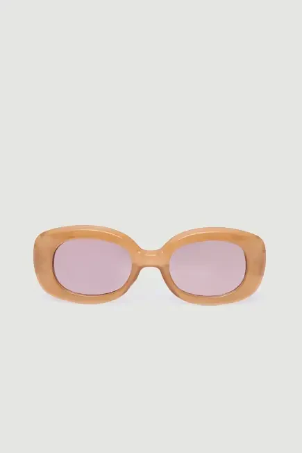 Small Framed Bone Sunglasses - Tan Tan