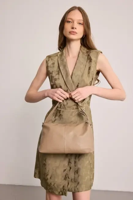 Soft Leather Bag - Beige Beige
