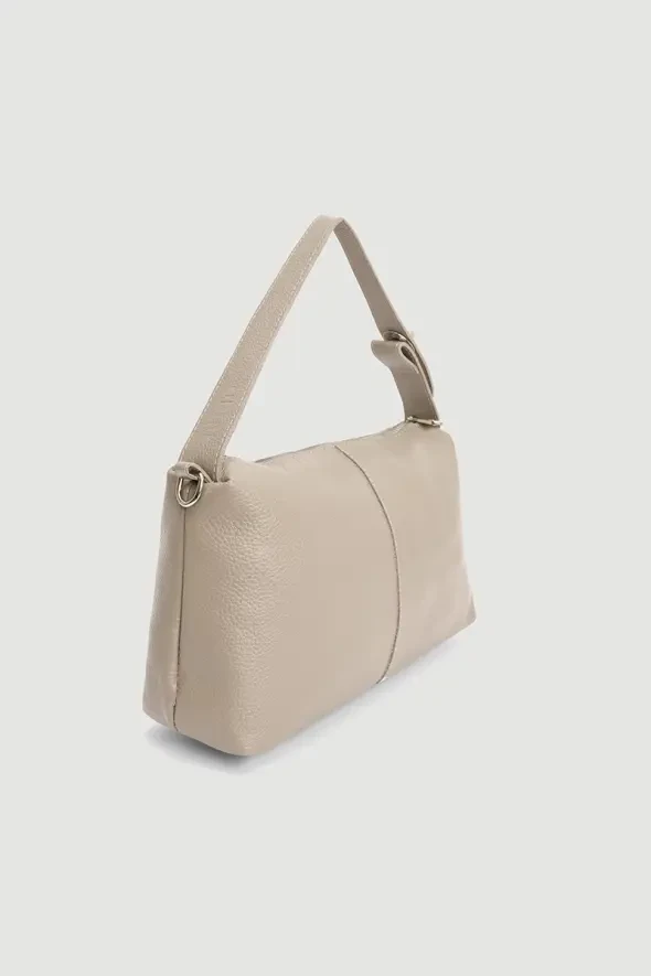 Soft Leather Bag - Beige - 5