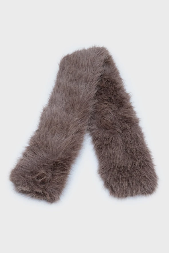 Soft Plush Scarf - Camel - 1