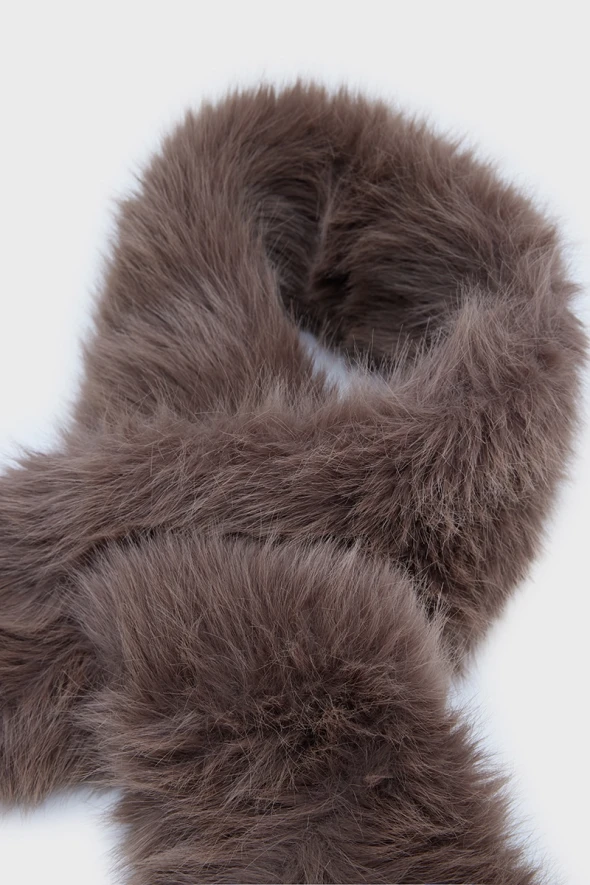 Soft Plush Scarf - Camel - 2