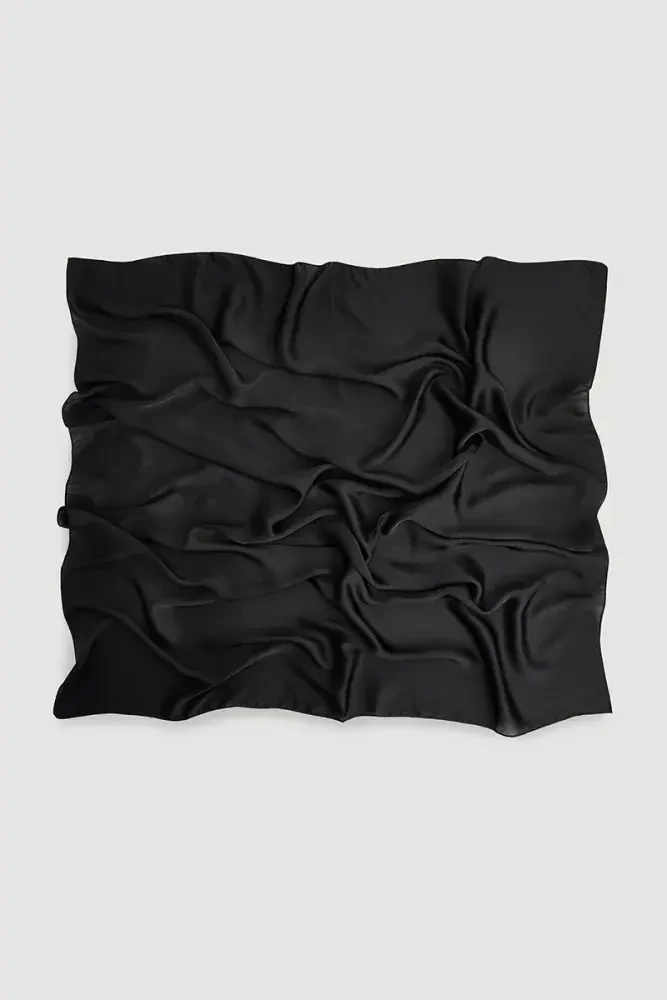 Solid Color Large Scarf - Black Black